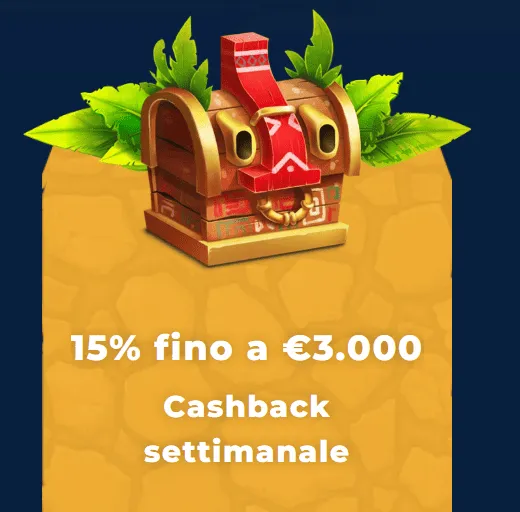 Cashback settimanale 15 percento fino a 3000 euro